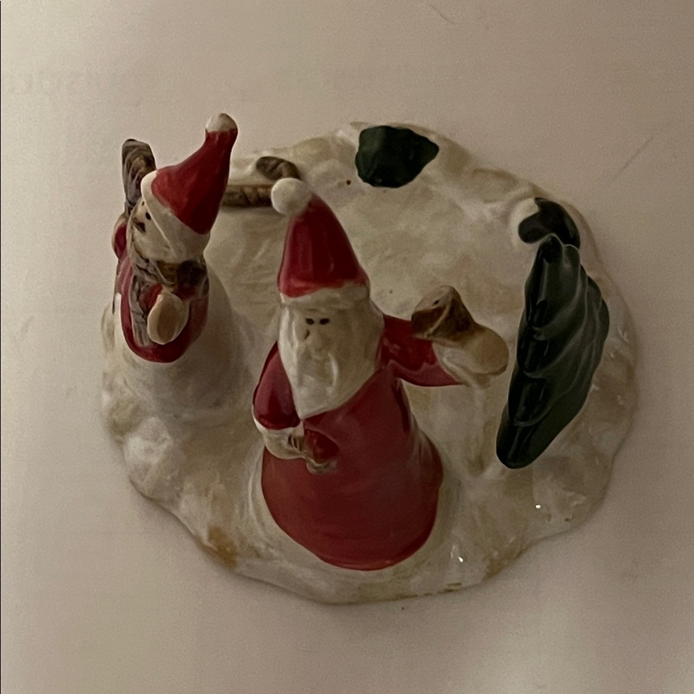 Royal Copenhagen Ceramic Santa and Snowman Figurine Candle Holder - Picture 5 of 8